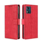 For Motorola Moto E13 4G Skin Feel Crocodile Magnetic Clasp Leather Phone Case(Red) - 1