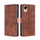 For OPPO A17k Skin Feel Crocodile Magnetic Clasp Leather Phone Case(Brown) - 1