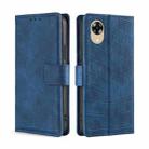 For OPPO A17k Skin Feel Crocodile Magnetic Clasp Leather Phone Case(Blue) - 1