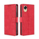For OPPO A17k Skin Feel Crocodile Magnetic Clasp Leather Phone Case(Red) - 1