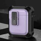 For AirPods 1 / 2 Signal Flag Wireless Earphones Case with Security Lock(Purple) - 1