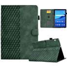For Huawei MatePad T5 10.0 Rhombus Embossed Leather Smart Tablet Case(Green) - 1
