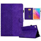 For Huawei MatePad T10 / T10S / Honor Tablet 6 Rhombus Embossed Leather Tablet Case(Purple) - 1