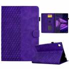 For Lenovo Tab M10 / M10 Plus FHD X606F Rhombus Embossed Leather Smart Tablet Case(Purple) - 1