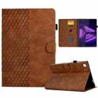 For Lenovo Tab M10 / M10 Plus FHD X606F Rhombus Embossed Leather Smart Tablet Case(Brown) - 1