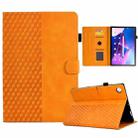 For Lenovo Tab M10 Plus Gen 3 Rhombus Embossed Leather Smart Tablet Case(Khaki) - 1