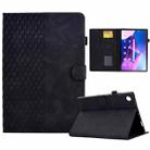 For Lenovo Tab M10 Plus Gen 3 Rhombus Embossed Leather Smart Tablet Case(Black) - 1