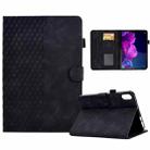 For Lenovo Tab P11 / J606F Rhombus Embossed Leather Smart Tablet Case(Black) - 1