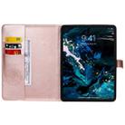 For iPad Pro 12.9 (2020) & Pro 12.9 (2018) Pressed Printing Sunflower Pattern Horizontal Flip PU Leather Tablet Case with Holder & Card Slots & Wallet(Rose Gold) - 4