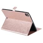 For iPad Pro 12.9 (2020) & Pro 12.9 (2018) Pressed Printing Sunflower Pattern Horizontal Flip PU Leather Tablet Case with Holder & Card Slots & Wallet(Rose Gold) - 5