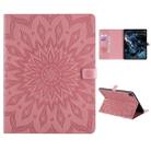 For iPad Pro 11 (2020) Pressed Printing Sunflower Pattern Horizontal Flip PU Leather Tablet Case with Holder & Card Slots & Wallet(Pink) - 1