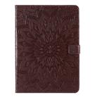 For iPad Pro 11 (2020) Pressed Printing Sunflower Pattern Horizontal Flip PU Leather Tablet Case with Holder & Card Slots & Wallet(Brown) - 2