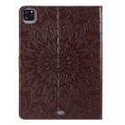 For iPad Pro 11 (2020) Pressed Printing Sunflower Pattern Horizontal Flip PU Leather Tablet Case with Holder & Card Slots & Wallet(Brown) - 3