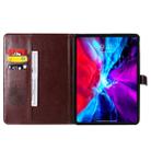 For iPad Pro 11 (2020) Pressed Printing Sunflower Pattern Horizontal Flip PU Leather Tablet Case with Holder & Card Slots & Wallet(Brown) - 4