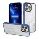 For iPhone 14 Pro Max Terminator MagSafe Magnetic Holder Phone Case(Transparent Blue) - 1