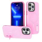 For iPhone 14 Pro Terminator MagSafe Magnetic Holder Phone Case(Pink) - 1