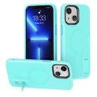 For iPhone 14 Plus Terminator MagSafe Magnetic Holder Phone Case(Mint Green) - 1