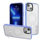 For iPhone 14 Plus Terminator MagSafe Magnetic Holder Phone Case(Transparent Purple) - 1