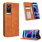 For BLU Bold N2 Magnetic Buckle Retro Texture Leather Phone Case(Brown) - 1