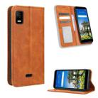 For AT&T Calypso 3 U328AA Magnetic Buckle Retro Texture Leather Phone Case(Brown) - 1