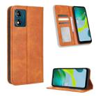 For Motorola Moto E13 4G Magnetic Buckle Retro Texture Leather Phone Case(Brown) - 1