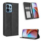 For Motorola Moto X40 Pro Magnetic Buckle Retro Texture Leather Phone Case(Black) - 1