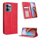 For Motorola Moto X40 Pro Magnetic Buckle Retro Texture Leather Phone Case(Red) - 1