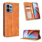 For Motorola Moto X40 Pro Magnetic Buckle Retro Texture Leather Phone Case(Brown) - 1