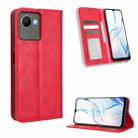 For Realme C30 / C30s Foreign Magnetic Buckle Retro Texture Leather Phone Case(Red) - 1