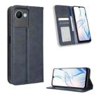 For Realme C30 / C30s Foreign Magnetic Buckle Retro Texture Leather Phone Case(Blue) - 1