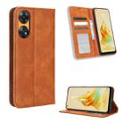 For OPPO Reno8 T 4G Magnetic Buckle Retro Texture Leather Phone Case(Brown) - 1