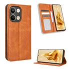 For OPPO Reno9 / Reno9 Pro 5G Magnetic Buckle Retro Texture Leather Phone Case(Brown) - 1