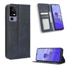 For TCL 40 R 5G Magnetic Buckle Retro Texture Leather Phone Case(Blue) - 1