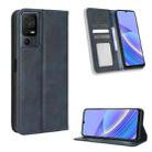 For TCL 40 SE Magnetic Buckle Retro Texture Leather Phone Case(Blue) - 1