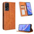 For TCL 40 SE Magnetic Buckle Retro Texture Leather Phone Case(Brown) - 1