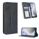 For vivo Y02 4G Magnetic Buckle Retro Texture Leather Phone Case(Blue) - 1