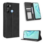 For Infinix Hot 20 Play Magnetic Buckle Retro Texture Leather Phone Case(Black) - 1