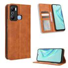 For Infinix Hot 20 Play Magnetic Buckle Retro Texture Leather Phone Case(Brown) - 1