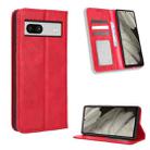 For Google Pixel 7a Magnetic Buckle Retro Texture Leather Phone Case(Red) - 1