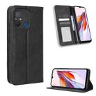 For Xiaomi Redmi 12C / 11A Magnetic Buckle Retro Texture Leather Phone Case(Black) - 1