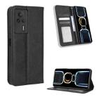 For Xiaomi Redmi K60E 5G Magnetic Buckle Retro Texture Leather Phone Case(Black) - 1