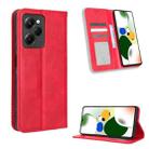 For Xiaomi Redmi Note 12 Pro 5G Speed / Poco X5 Pro Magnetic Buckle Retro Texture Leather Phone Case(Red) - 1