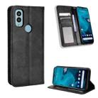 For Kyocera Android One S10 Magnetic Buckle Retro Texture Leather Phone Case(Black) - 1