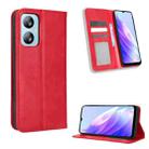 For Blackview A52 Magnetic Buckle Retro Texture Leather Phone Case(Red) - 1