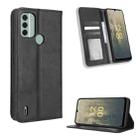 For Nokia C31 Magnetic Buckle Retro Texture Leather Phone Case(Black) - 1