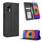 For Ulefone Note 14 Magnetic Buckle Retro Texture Leather Phone Case(Black) - 1