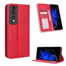 For Honor 80 GT Magnetic Buckle Retro Texture Leather Phone Case(Red) - 1