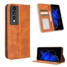 For Honor 80 GT Magnetic Buckle Retro Texture Leather Phone Case(Brown) - 1