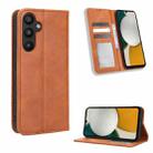 For Samsung Galaxy A34 5G Magnetic Buckle Retro Texture Leather Phone Case(Brown) - 1