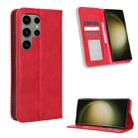 For Samsung Galaxy S23 Ultra 5G Magnetic Buckle Retro Texture Leather Phone Case(Red) - 1